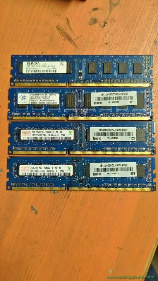 8GB Total - Set of 4x 2GB DDR3 Desktop RAM Sticks